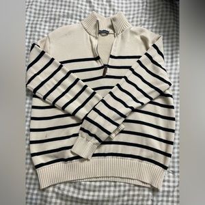 Brandy Melville Stripped Quarter-neck Sweater